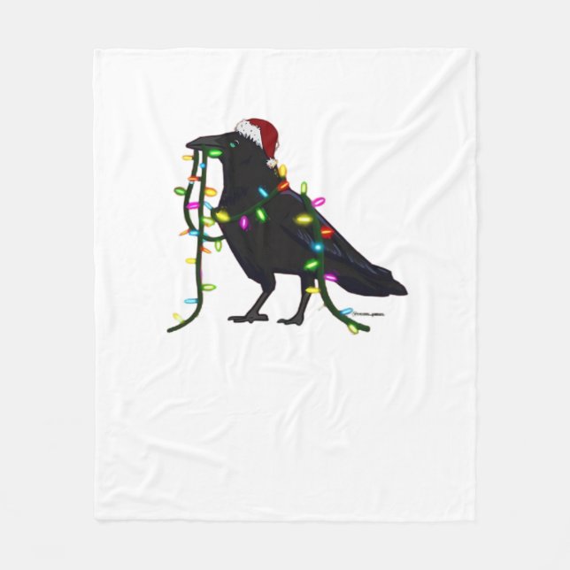 Christmas Crow Tis The Season Fleecedecke (Vorderseite)