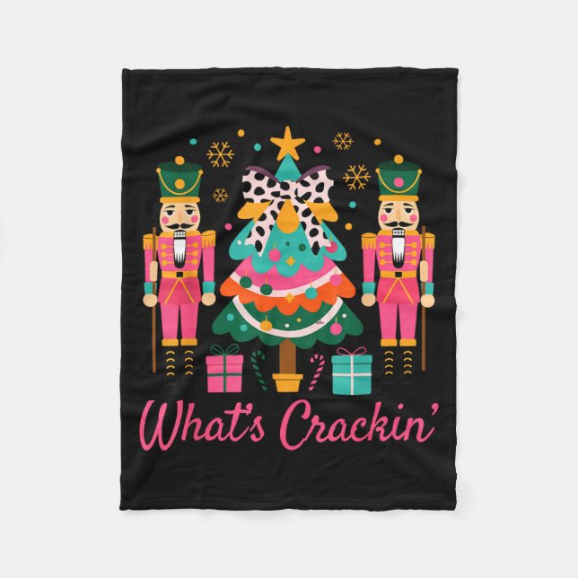 Christmas Crushing It Nutcracker - Funny Retro Ugl Fleecedecke (Vorderseite)
