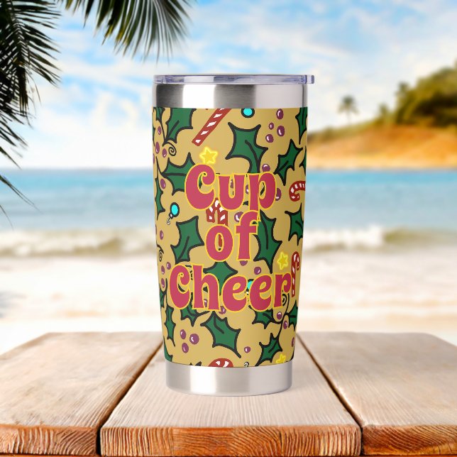 Christmas Cup der Freude Gold Thermobecher (Strand)