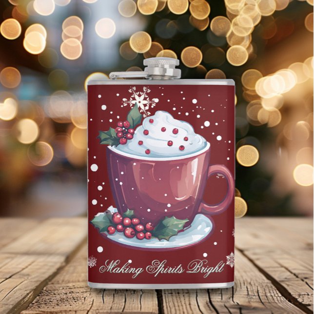 Christmas Cup of Hot Chocolate | Red Flachmann (Red Christmas Cup of Hot Chocolate Flask)
