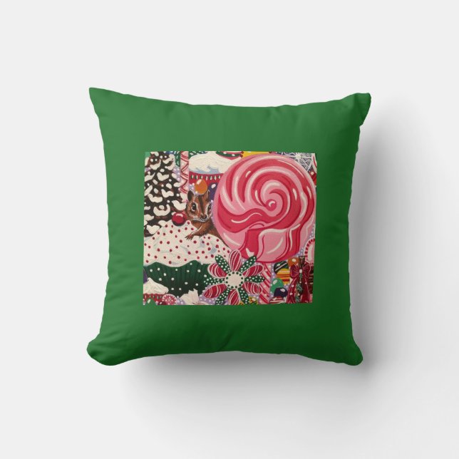 Christmas Cupcake Chipmunk Kissen (Vorderseite)