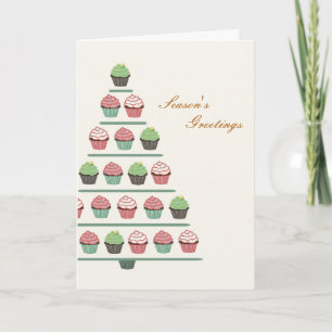 Christmas Cupcake Stand Card Feiertagskarte