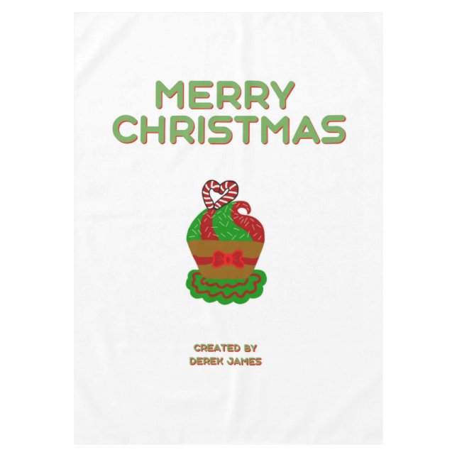 Christmas Cupcake Tischtuch Tischdecke (Vorderseite)