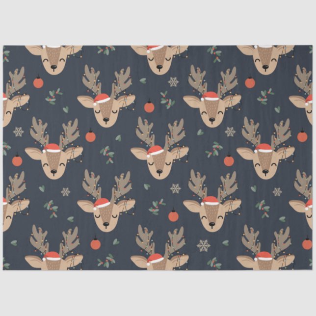 Christmas Cute Deer Series Design 4 Seidenpapier (Vorderseite)
