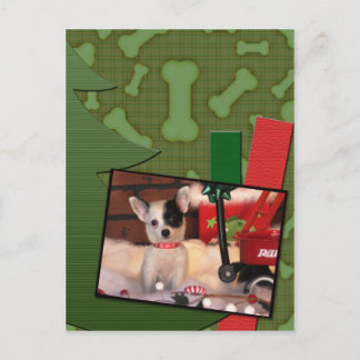 Christmas Cute Puppy Chihuahua Spots Feiertagspostkarte