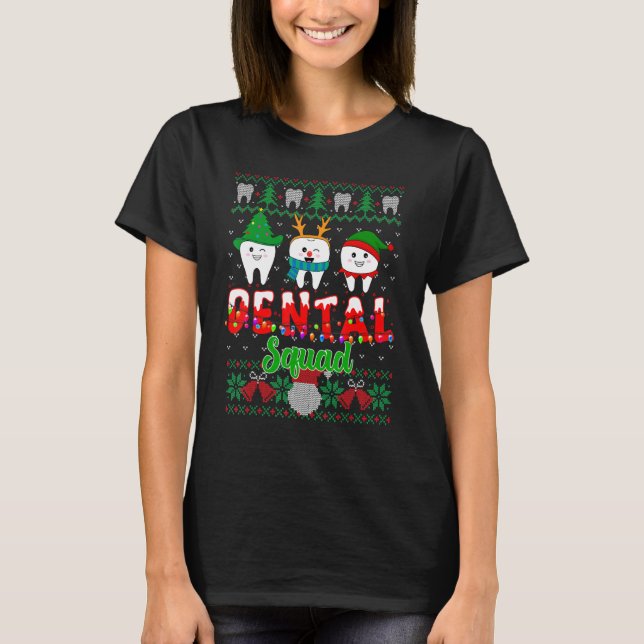 Christmas Cute Teeth Dental Assistant Xmas Dental  T-Shirt (Vorderseite)