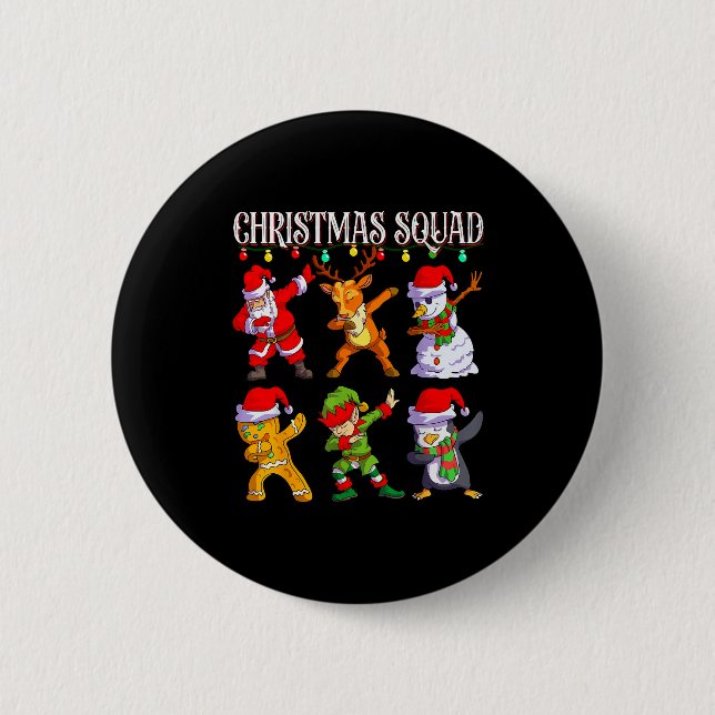 Christmas Dab Santa Friends Matching Family Christ Button (Vorderseite)