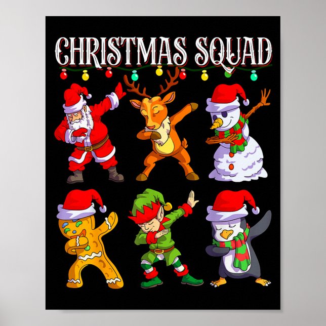 Christmas Dab Santa Friends Matching Family Christ Poster (Vorne)