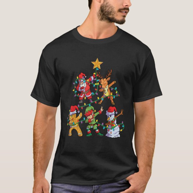 Christmas Dab Santa Reindeer Elf Friends Matching  T-Shirt (Vorderseite)