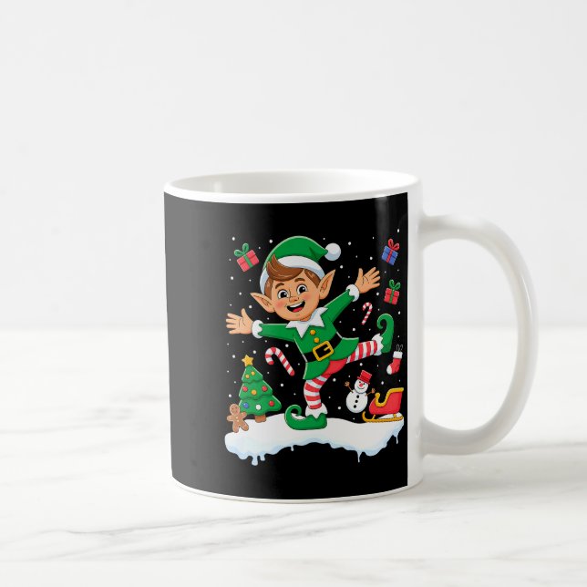 Christmas Dabbing Elf Tree Lights Boys Kids Dab Xm Kaffeetasse (Rechts)