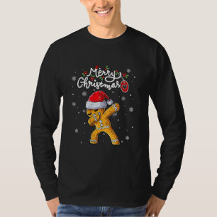 Christmas Dabbing Gingerbread Santa Hat Xmas T-Shirt