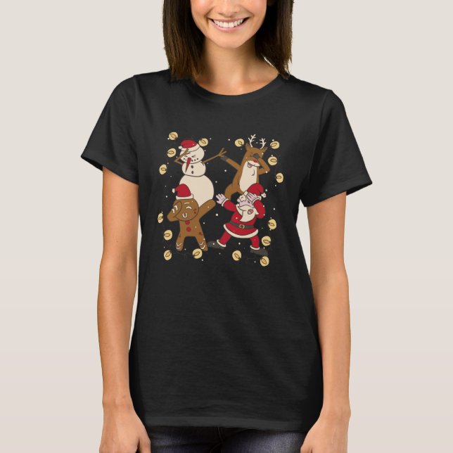 Christmas Dabbing Santa Elf Friends  Xmas Dab Boys T-Shirt (Vorderseite)