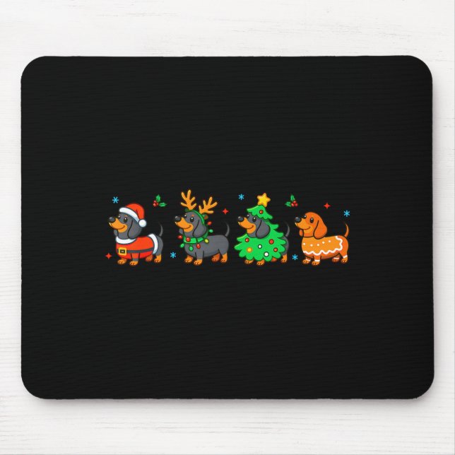 Christmas Dachshund Dog Weenie Merry Woofmas Dog M Mousepad (Vorne)
