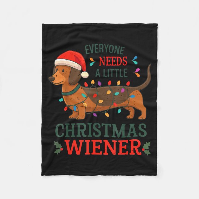 Christmas Dachshund Everyone Need Weiner Dog Pajam Fleecedecke (Vorderseite)