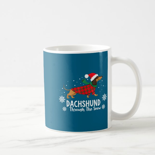 Christmas Dachshund Through The Snow Wiener Dog Sa Kaffeetasse (Rechts)