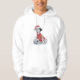 Christmas Dalmatian Dog with Soccer Ball Hoodie