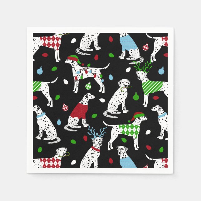 Christmas Dalmatian Napkins Serviette (Vorderseite)