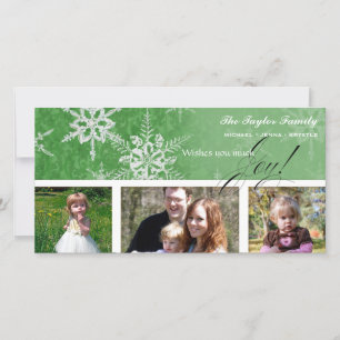 Christmas Damask Snowflake - Helle Green Card Feiertagskarte