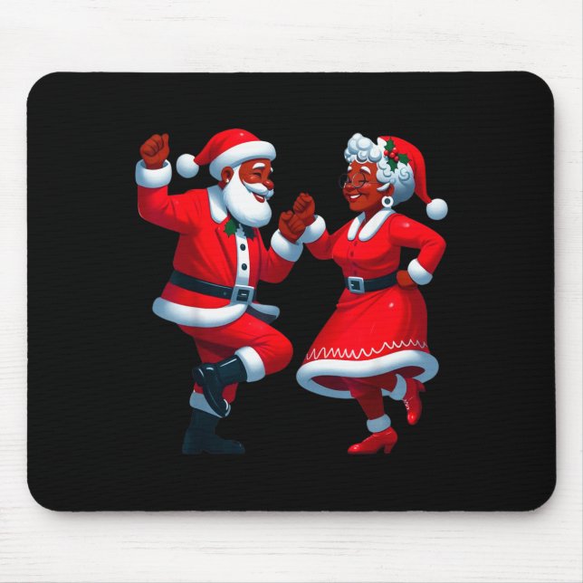 Christmas Dancing Black African American Santa Mrs Mousepad (Vorne)