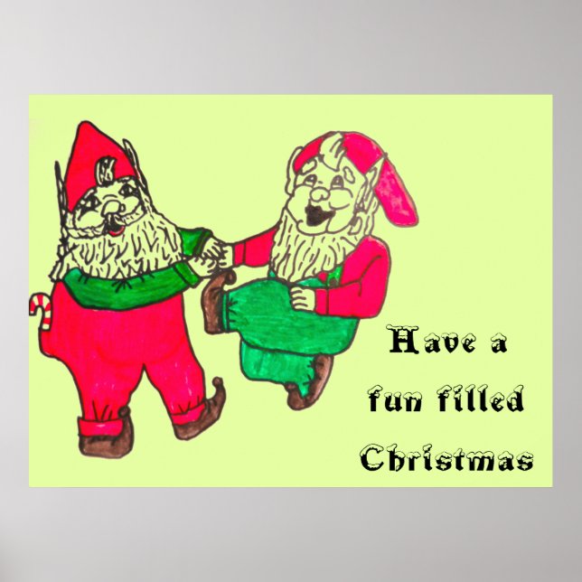CHRISTMAS DANCING ELVES Plakat (Vorne)