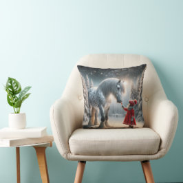 Christmas Daple Gray Horse Kissen
