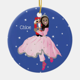Christmas Dark Haired Ballerina Clara Keramik Ornament