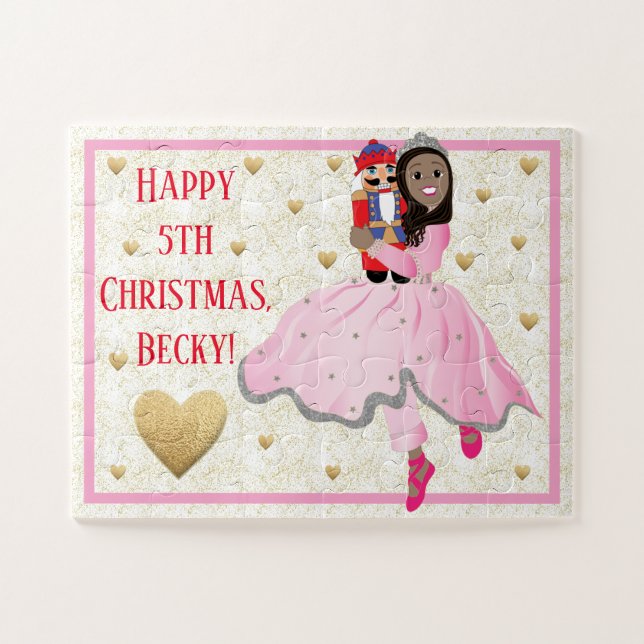Christmas Dark Haired Ballerina Clara Puzzle (Horizontal)
