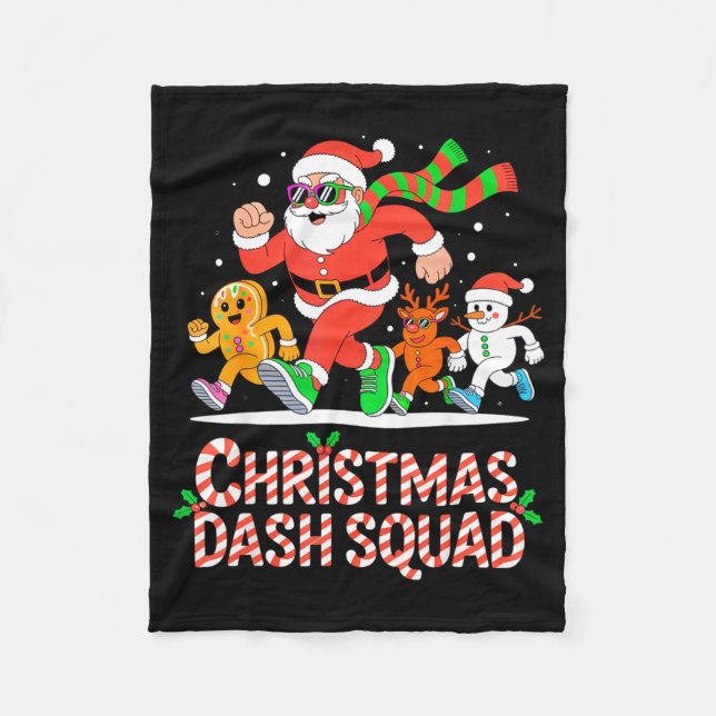 Christmas Dash Squad Running Runner Marathon Team  Fleecedecke (Vorderseite)