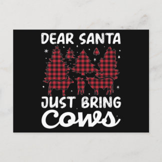Christmas Dear Santa Bring The Cows Animal Farm Postkarte