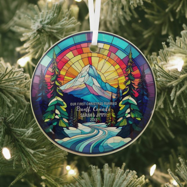 Christmas Deco Banff Nationalpark Kanada Verheirat Ornament Aus Glas (InSitu)