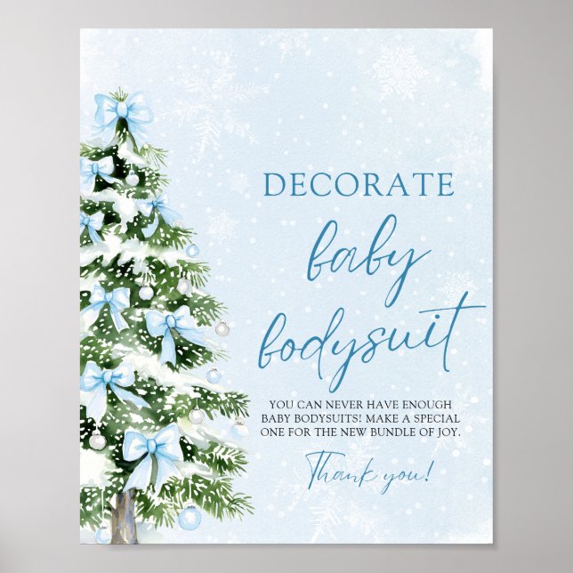 Christmas Decorate Baby Bodysuits Baby Shower Game Poster (Vorne)