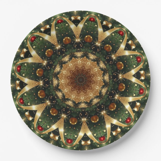 Christmas Decorative Holiday Paper Plate Pappteller (Vorderseite)