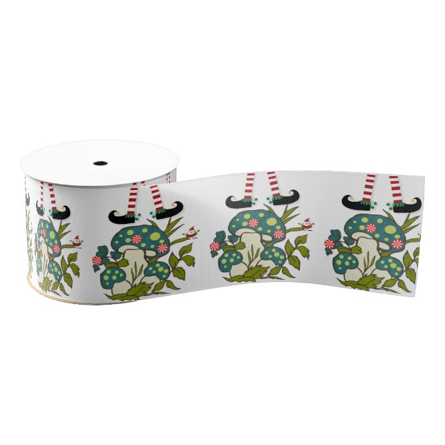 Christmas Decorative Ribbon, Elf Mushroom  Ripsband (Spule)