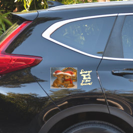 Christmas Deer Couple under Cozy Cabin Lights Aufkleber