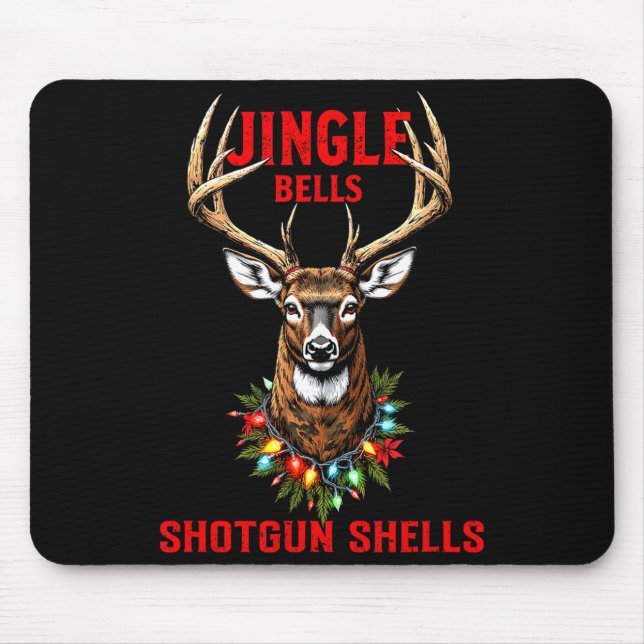 Christmas Deer Hunting Dashing Through Snow Jingle Mousepad (Vorne)
