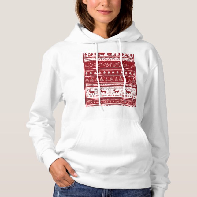 Christmas deer ,trees and snow hoodie for women  (Vorderseite)