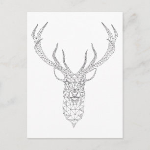 Christmas deer with abstract geometric pattern feiertagspostkarte