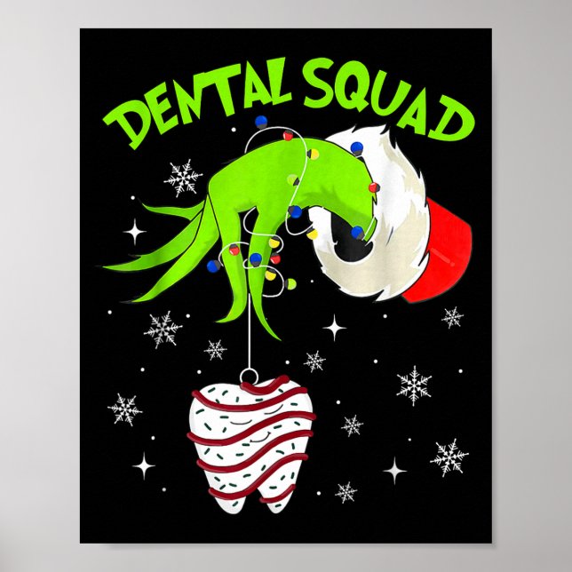 Christmas Dental Squad Cute Dentist Dental Hygieni Poster (Vorne)