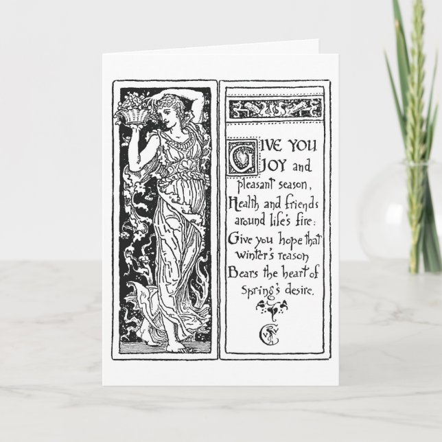 Christmas Design by Walter Crane Feiertagskarte (Vorderseite)
