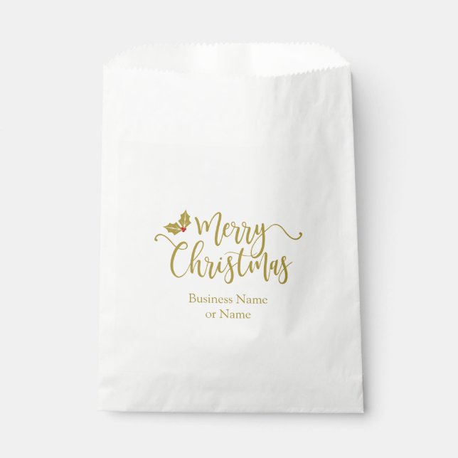 Christmas Design Goldener Typography and Netz Geschenktütchen (Vorderseite)