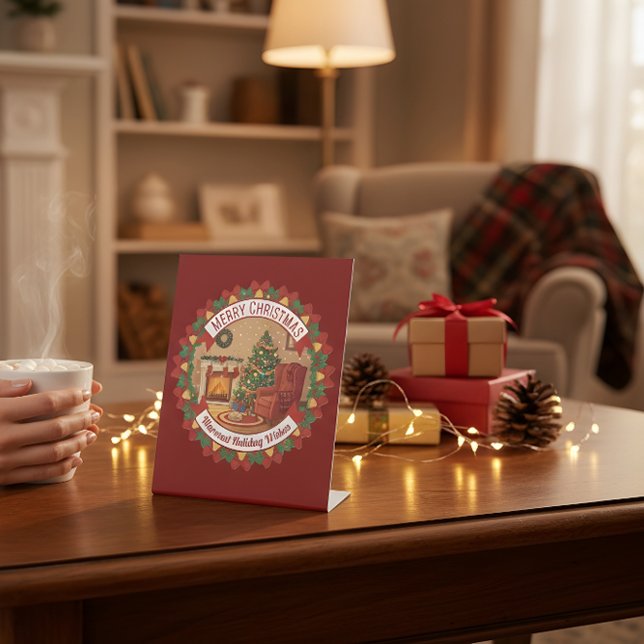 Christmas Desk Stand  Merry & Bright Holiday Decor Sockelschild (Von Creator hochgeladen)