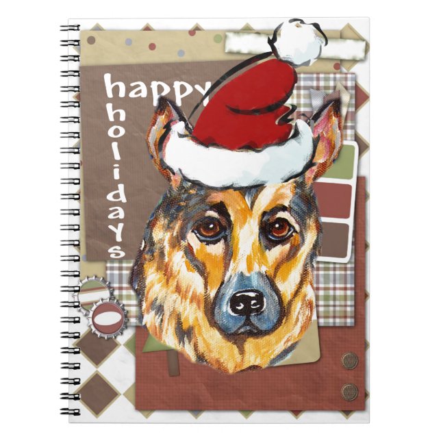 CHRISTMAS DEUTSCHE SCHEPHERD NOTIZBLOCK (Vorderseite)