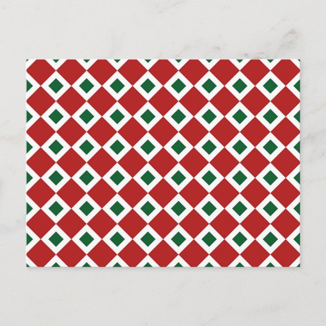 Christmas Diamond Pattern Feiertagspostkarte (Vorderseite)