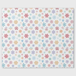 Christmas Different Coloured Snowflakes Packaging Geschenkpapier