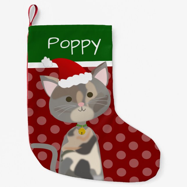 Christmas Dilute Calico Tortie Kitty Kleiner Weihnachtsstrumpf (Vorderseite)