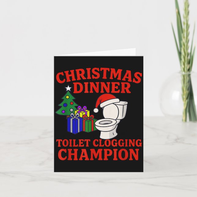 Christmas Dinner Toilet Clogging Chamon _ Funny Ch Karte (Vorderseite)