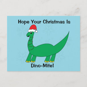 Christmas Dinosaur Dinomite Funny Personalize Postkarte