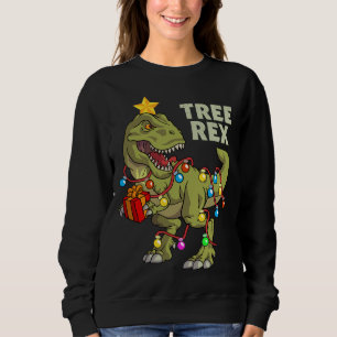 Christmas Dinosaur Lights Trex Sweatshirt