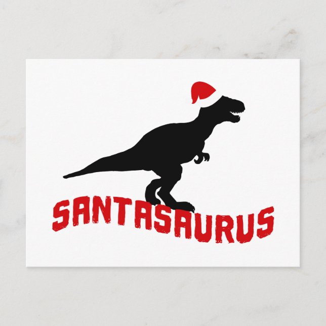 Christmas dinosaur prehistoric feiertagspostkarte (Vorderseite)
