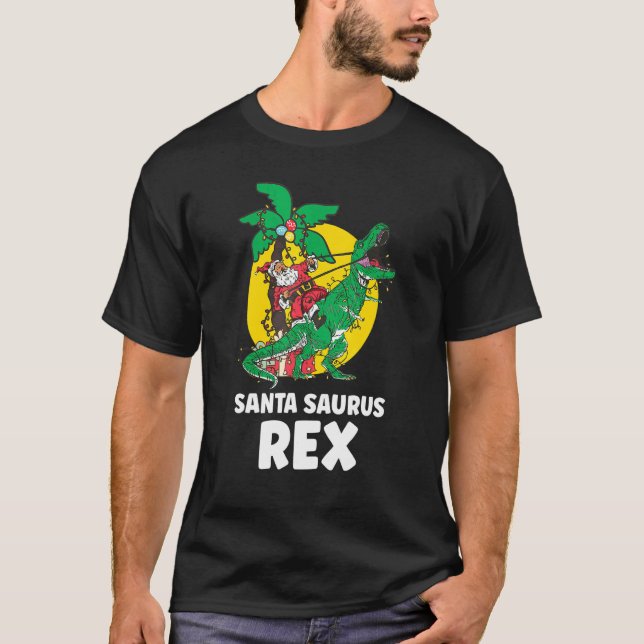 Christmas Dinosaur Santasaurus Rex Holiday Xmas PJ T-Shirt (Vorderseite)